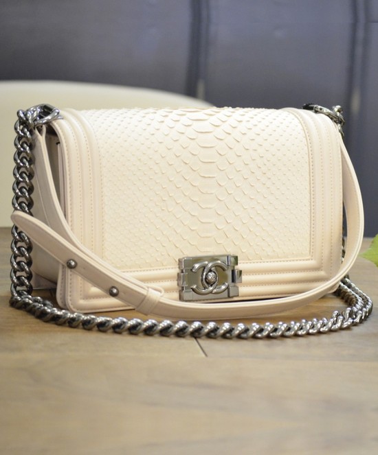 Chanel Boy Flap Bag in Python and Leather