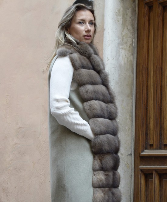 Gilet Pelliccia Zibellino e Cachemere