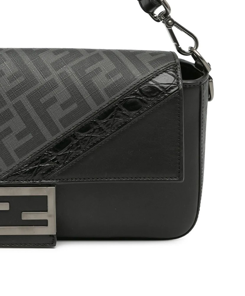 Fendi borsa a tracolla Zucca in tela cerata e pelle di vitello