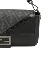 Fendi borsa a tracolla Zucca in tela cerata e pelle di vitello