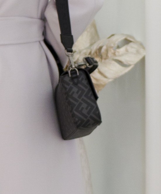 Fendi borsa a tracolla Zucca in tela cerata e pelle di vitello