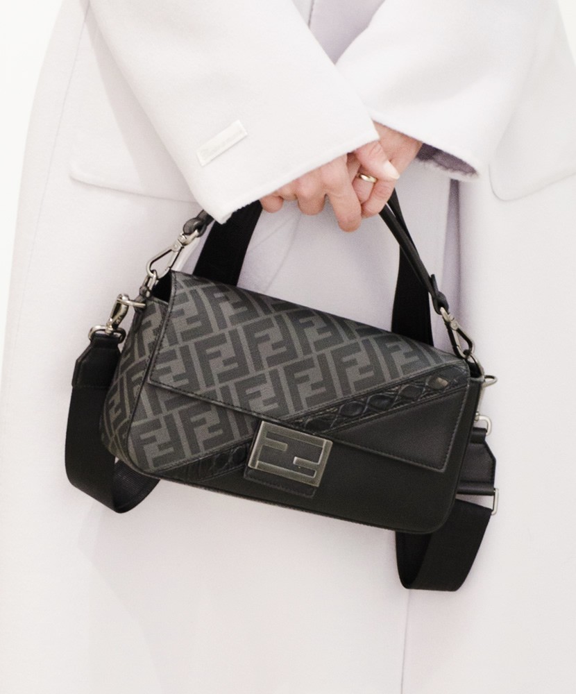 Fendi borsa a tracolla Zucca in tela cerata e pelle di vitello