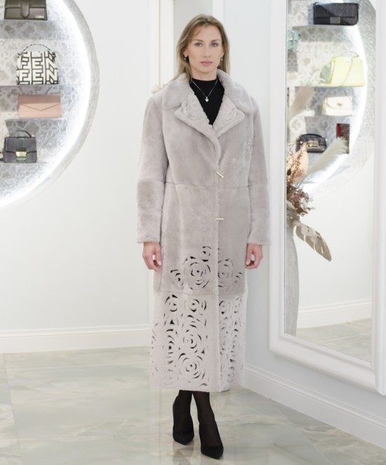 Montone Reversibile grigio perla