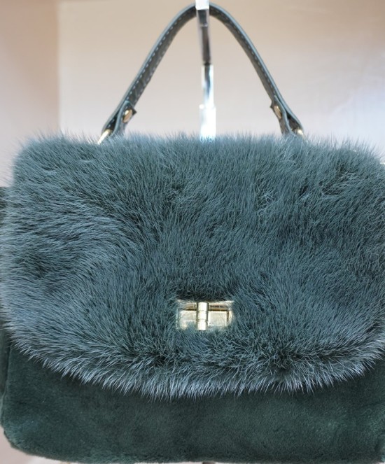 Green mink bag