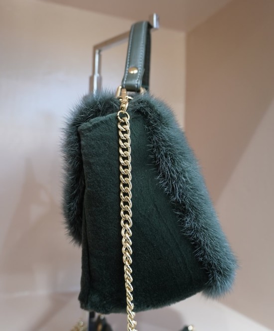 Marianna Boutique Petrol Green Mink Bag
