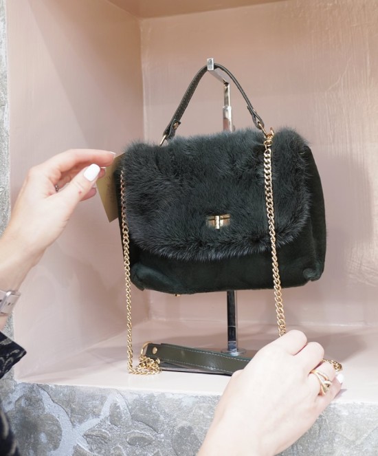 Marianna Boutique Petrol Green Mink Bag