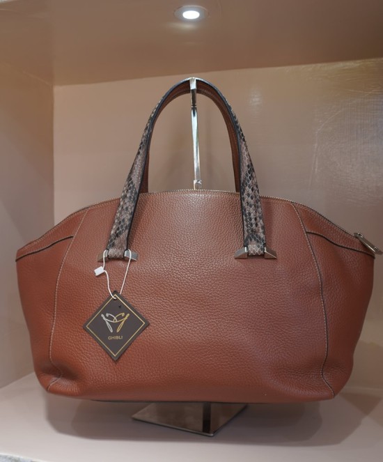 Ghibli Python and Leather Bag