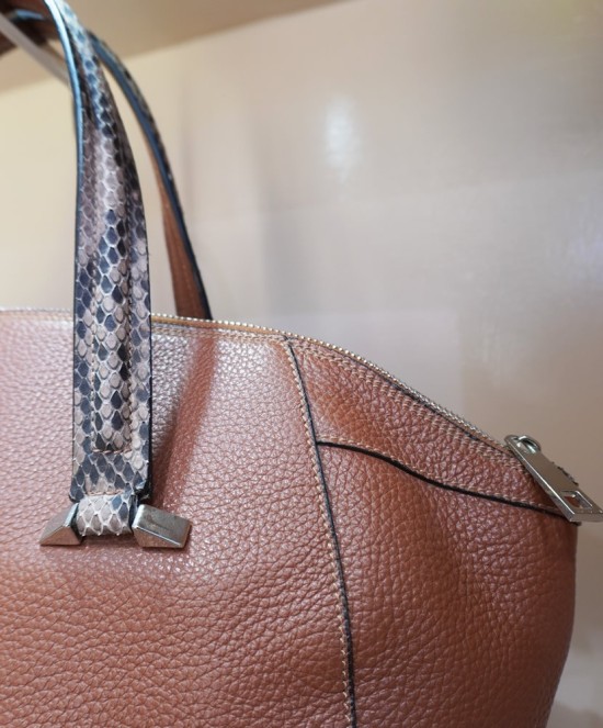Ghibli Python and Leather Bag