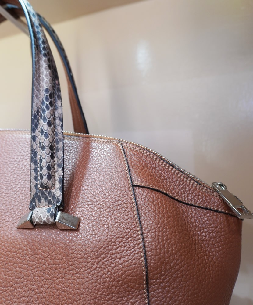 Ghibli Python and Leather Bag