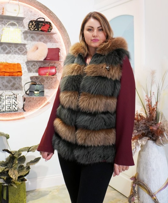 Fox Fur Vest with Hood – Marianna Boutique Tivoli
