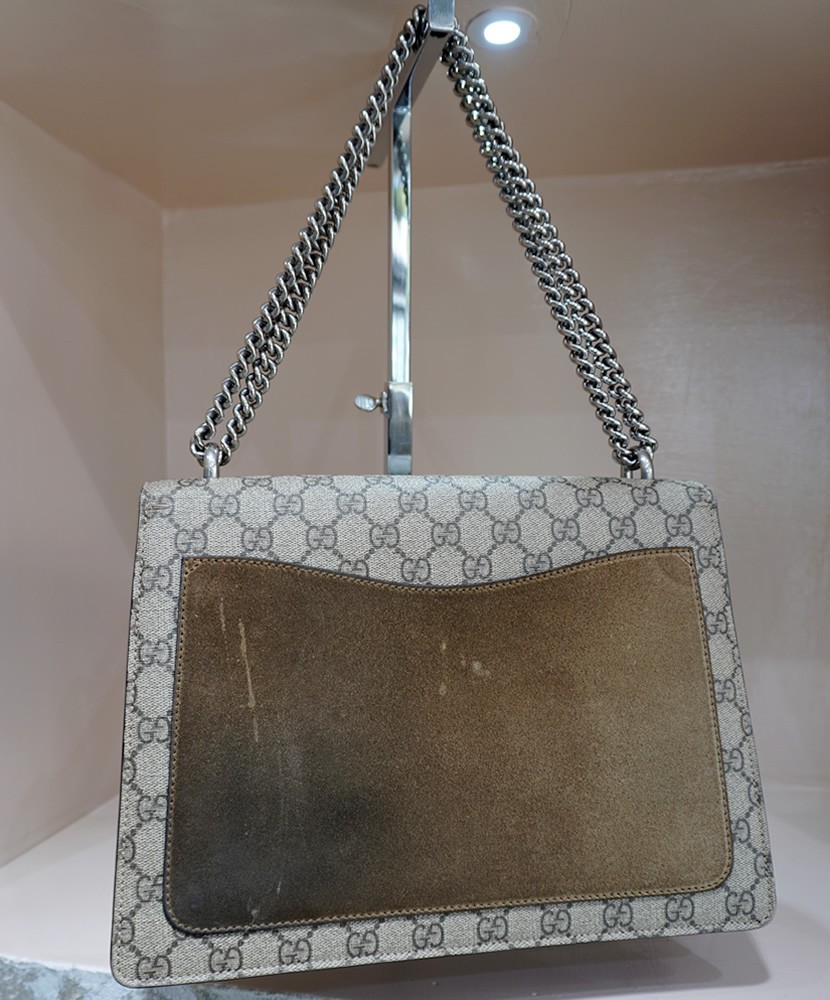 Borsa Gucci Dionysus Media in Tela GG Supreme e Suede