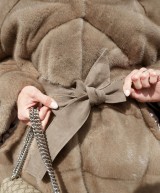 Brown Mink Fur Coat with Hood