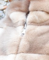 Natural mink fur coat with hood