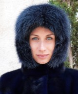 Navy Blue Mink Fur Coat