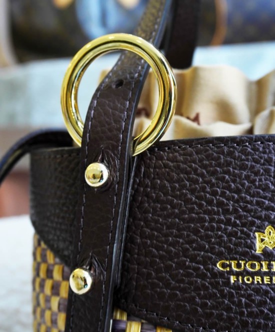 Amber Chocolate Bucket by Cuoieria Fiorentina, Marianna Boutique