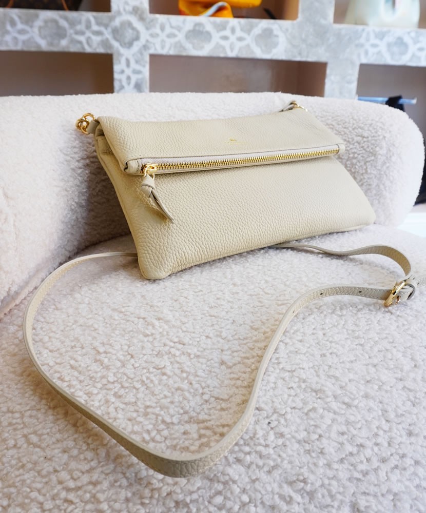 Velvet Flap Bag XL in Hammered Leather | Cuoieria Fiorentina